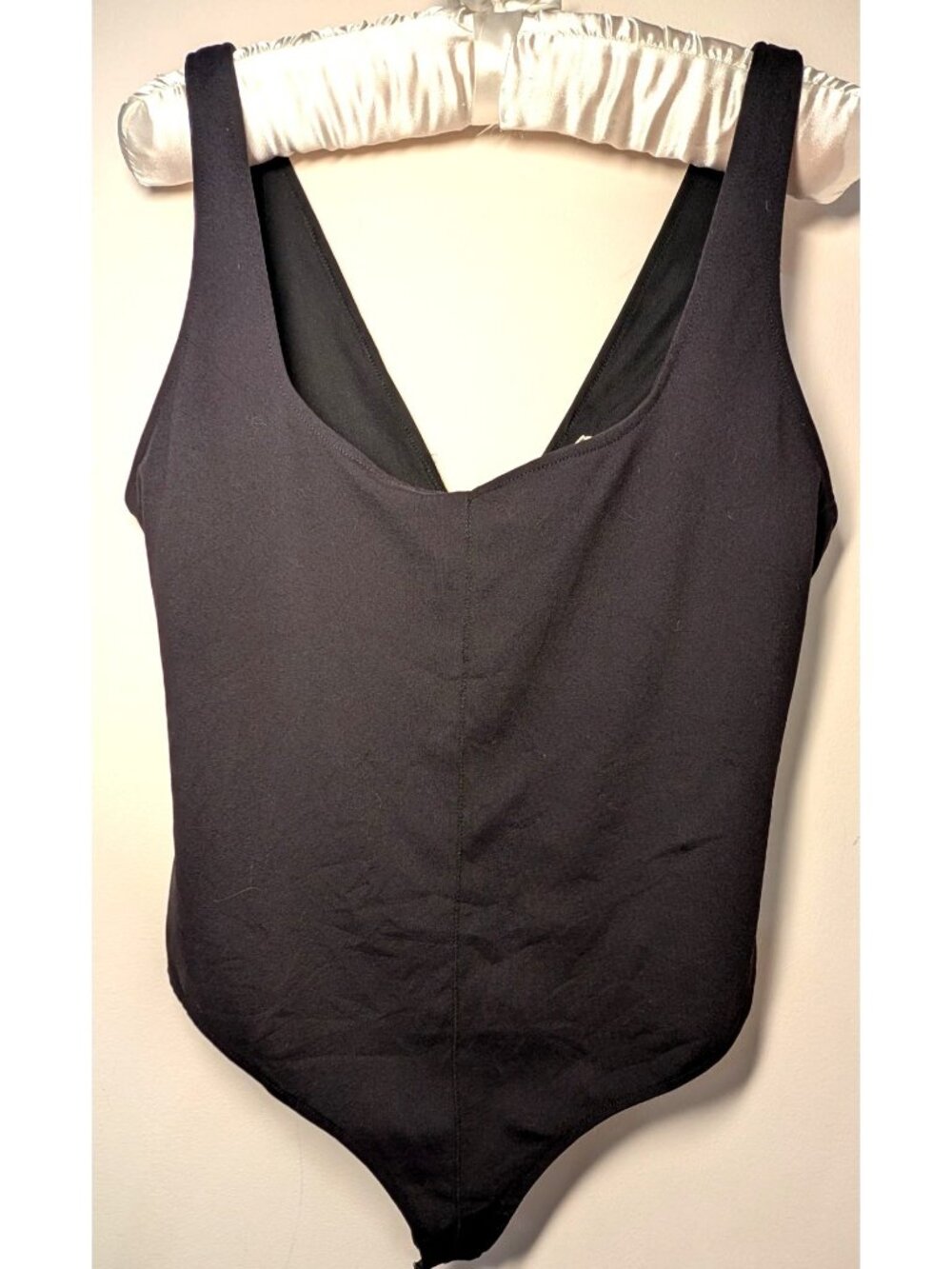 Free People Intimately Scoop Neck Thong Bodysuit, Black, Size Large